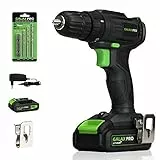 GALAX PRO 20 V Trapano elettrico senza fili, 2 impostazioni di velocità, 19 + 1 posizioni, coppia max 30 cm, mandrino senza chiave 10 mm, 1.3 Ah, batteria e caricabatterie inclusi
