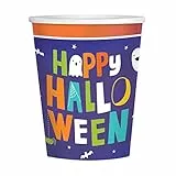 amscan- Bicchieri di Carta Happy Halloween-8 Pezzi, Multicolore, Misura Standard, 9907445