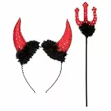 Boland- Kit Diavoletta con Corna e Forcone per Adulti, Rosso, Taglia Unica, 74433