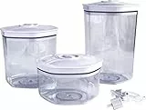 Maxxo Set di 3 Contenitori Professionale 0,7/1,4/2l Scatole Universale Alimentare per Macchine Sottovuoto per alimenti sensibili alla pressione e liquidi