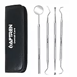 AFTREN Igiene Dentale Kit per Placca e Tartaro Rimozione Sbiancamento Denti kit con specchietto dentista Pulizia Denti Tartaro Ablatore Kit per Cura Orale Domestico Rimozione Tartaro 4p Set