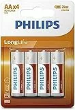 PHILIPS Pile AA 4 Pezzi - R6L4B10 - Tecnologia al Cloruro di Zinco - Durata di Conservazione 3 Anni