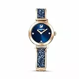 Swarovski Cosmic Rock Orologio, con Cristalli Swarovski e Bracciale di Metallo, Placcato in Tonalità Oro Rosa, Meccanismo al Quarzo, Blu