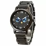 BEWELL Orologi in legno da uomo movimento al quarzo cronografo artigianale multifunzione con data elegante orologio da polso in legno