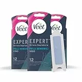 Veet Expert 36 Strisce Viso Pelli Sensibili, 3 confezioni da 12 strisce