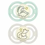 MAM Perfect Night Silicone 6-16 M., 2 pezzi, Dino/Volpe
