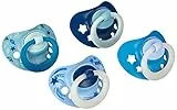 NUK 10225009 Ciuccio Signature e Signature Night, 18-36 Mesi, Succhietti Che Si Illuminano al Buio, Silicone senza BPA, Blu, 4 Pezzi