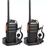 Retevis RT24 Walkie Talkie, Ricetrasmittenti Professionali PMR446 Licenza-Libero Radioline Walkie Talkie con Auricolare, 16 Canali VOX CTCSS/DCS, Walkie Talkie Ricaricabili (2 Pezzi, Nero)