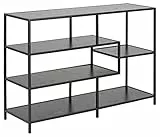Marchio Amazon - Movian Libreria 3 ripiani con scaffali in melammina e base in metallo, 78 x 35 x 114 cm, nero cenere