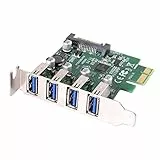 cablecc - Scheda di espansione PCI Express, hub con 4 porte USB, per scheda madre, 4 porte USB 3.0, 5 Gbps, basso profilo