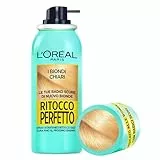 L'Oréal Paris Spray Ritocco Perfetto, Spray Istantaneo per Radici e Capelli Bianchi, Durata fino a 1 Shampoo, Colore: Biondo Chiaro Dorato, 75 ml