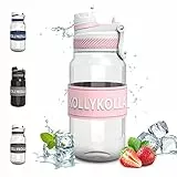 KollyKolla Borraccia Bambini 500 ml, Borraccia con Cannuccia Bambini, a Prova di Perdite, Senza BPA Borraccia Sportiva per Bambini, Bambina, Scuola, Bici, Palestra