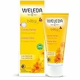 Weleda Baby Crema Viso Calendula, soffice crema ideale per la cute del viso dei più piccoli e pelli sensibili (1x50 ml)