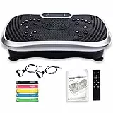 Pedana Vibrante Dotata di 5 Programmi e 99 Livelli - Pedana Vibrante Professionale con Altoparlanti Bluetooth, Bande Elastiche e Telecomando - Pedana Vibrante Basculante Compatta dal Design Portatile