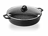 Barazzoni Le Cotture Speciali Tegame con Coperchio, Alluminio Pressofuso, Nero, 36 cm