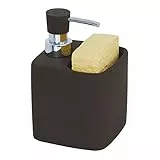 MSV 110451 Malaga - Dispenser per Sapone con vaschetta Porta Spugna, Colore: Marrone