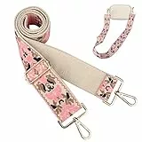 HONZUEN Tracolla per Borsa,Regolabile Colorata Cinghie per Borse Tracolla,Tracolla Larga 75-135 cm Tracolla Cintura di Ricambio per Borsa del Crossbody (Beige Rosa)