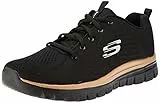 Skechers Graceful Get Connected, Sneaker Donna, Nero (Black Mesh Rose Gold Trim), 41 EU