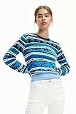 Desigual JERS_Rainforest 5020 Maglia di Tuta, Blu, L Donna