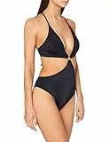 Iris & Lilly Costume da Bagno con Aperture Donna, Nero, 40