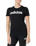 adidas Essentials Slim Logo, T-shirt Donna, Black/White, M