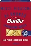 Barilla Pasta Al Bronzo Mezzi Rigatoni 100% Grano Italiano, Pasta Trafilata Al Bronzo con Lavorazione Grezza, Ruvidità Intensa, Formato Spesso e Corposo, Alta Tenuta di Sugo e Cottura, 400 g