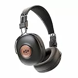 House of Marley Positive Vibration Frequency Cuffie Wireless Over Ear con Bluetooth, Autonomia di 34 Ore, Isolamento Acustico Passivo, Microfono e Controlli Integrati, Materiali Sostenibili, Nero