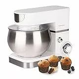 Mellerware - Impastatrice planetaria con frullatore Twist! | Robot da cucina professionale multifunzione | 1000 W | Movimento orbitale | 5 Litri | 6 Velocitá | Ciotola acciaio Inox | Bianca