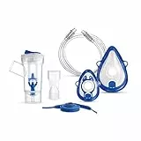 Flaem, Kit Completo Accessori Aerosol, Ampolla RF7 Dual Speed, Mascherina Adulto, Mascherina Pediatrica, Boccaglio, Elastico, Tubetto 1 Mt. Compatibile con Tutti gli Aerosol a Pistone Flaem