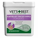 Vet's Best Salviette per le dita delle orecchie | Salviette per la pulizia delle orecchie per cani, lenisce e deodora, 50 salviette usa e getta