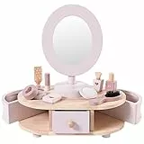 Howa Tavolo da toeletta per bambini in legno con 8 cucchiaini accessori e adesivi a forma di cuore 50012