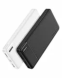Power Bank 2 Pezzi, AsperX Ultra Sottile & Leggero Powerbank 10000mAh, USB C Uscita e Ingressi, Caricatore Portatile Compatibile con iPhone 14 13 12 Pro Max X 8 Samsung Huawei iPad