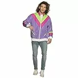 Boland - Costume per adulti Top tuta anni '80 con tasche per tuta da campeggio, tuta da jogging, tuta assi, stile retrò, costume di gruppo, motto party, carnevale