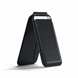 SATECHI Portafoglio MagSafe e Supporto a Doppia Patta, Portafoglio iPhone con 4 Tasche per Carte, Apertura Anteriore compatibile NFC per iPhone 15, iPhone 14, iPhone 13, iPhone 12 - Pelle Vegana, Nero