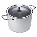 Moneta Accordo Pentola con Coperchio, in Acciaio Inossidabile per Ogni Piano Cottura, 24 cm