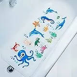 BEEHOMEE Tappetini da bagno per vasca da bagno, antiscivolo, motivo cartoni animati, per vasca da bagno, per pavimento, 89 x 40 cm, lavabili in lavatrice, taglia XL (polpo)