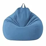 Fiacvrs Coprisedia a sacco per poltrona, poltrona a sacco senza imbottitura per interni ed esterni, per adulti e bambini, per interni e soggiorno, 99x119 cm (blu)