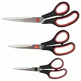 D.RECT Forbici 3 Pezzi Set 160mm/210mm/250mm 'SG-MIX' - Forbici per Carta, Cucito, Ufficio - Manico Morbido e Confortevole - Forbici Scuola Multiuso, in Acciaio Inossidabile