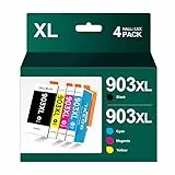 HALLOLUX 903 XL Cartucce, ad Alta Capacità, Compatibili per 903XL 903 XL per HP Officejet 6950 Pro 6960 6970 6968 6974 6975 6976 6978 Stampanti (Nero Ciano Magenta Giallo, 4-Pack)