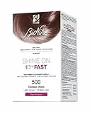 BioNike Shine On Fast Kit Trattamento Colorante Capelli N.500 Castano Chiaro - Crema 60 ml, Rivelatore 60 ml, Shampoo 15 ml, Balsamo 20 ml