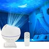 Moredig Proiettore Stelle Soffitto, Lampada Stelle Proiettore Galaxy LED Nebulosa Cielo Stellato ​Nuvola Luna luce notturna con Telecomando, 10 Modalità Colorate per Bambini e Adulti