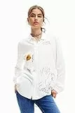 Desigual Cam_Sweet Hamburgo Maglietta, Bianco, S Donna