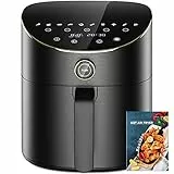 Friggitrice ad Aria 5,5L Friggitrice Aria Friggitrice ad Aria Calda Senza Olio con 15 Programmi, AirFryer LED Touch Screen Funzione Ritardo&Preriscaldamento&Scongelamento