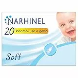 Narhinel 20 Ricambi per Aspiratore Nasale Neonato e Bambini con Filtro Igienico Assorbente per Trattenere il Muco, Monouso, Soft