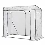 Sekey Serra per Coltivazione Pomodori in Formato XL Modello Tamara Serra da Giardino per Piante pomodori Telaio Bianco 200x77x146/170cm