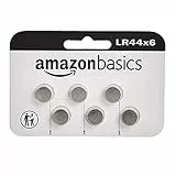 Amazon Basics - Batterie alcaline LR44 a bottone, confezione da 6