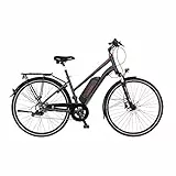 Fischer Viator 1.0, Bicicletta Elettrica Donna | RH 44cm | Ebike con Motore Posteriore 45Nm | Batteria 48V Trekking | E-Bike, Antracite Scuro Opaco, 71 cm