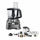 Moulinex FP825E Double Force Robot da Cucina Multifunzione All-in-One, 3L, 1000W, 6 Velocità, 10 Accessori,31 Funzioni, Frullatore e Tritatutto per Affettare, Impastare, Grattugiare, Emulsionare