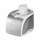 Ariete 693 Gran Gelato Metal Gelatiera Autorefrigerante con Compressore, Gelati e Sorbetti Artigianali, Cestello Removibile 1 L, Display LCD, 135W, Bianco/Silver