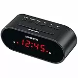 Majestic SVE 235 - Sveglia digitale display LED, doppio allarme, snooze, nero